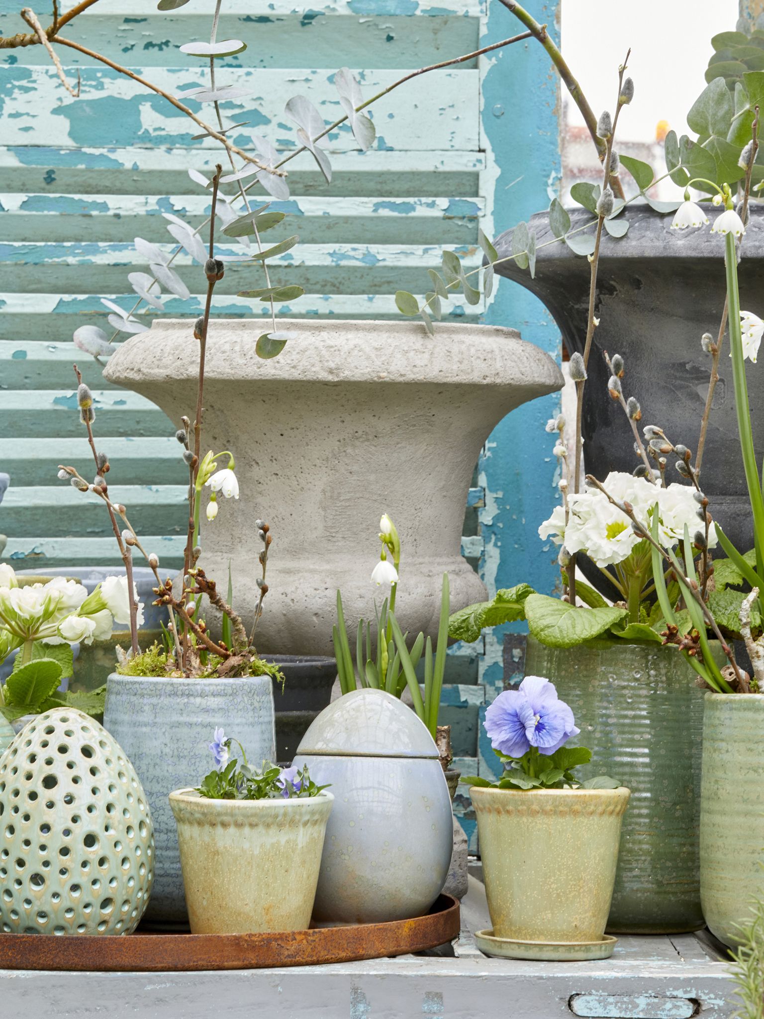 Rundt fad i corten stål