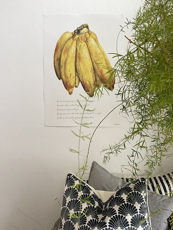 Plakat med bananer ( prisen er uden ramme)