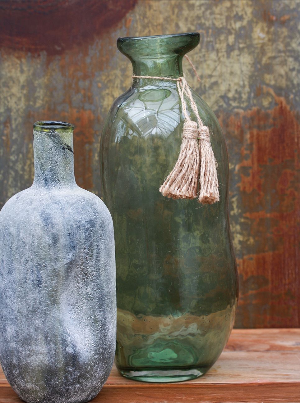 Vase i organisk facon - grøn