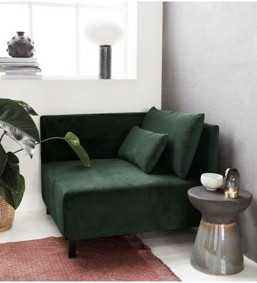 Sofa hjørnemodul Box - bemærk farven er vissengrøn
