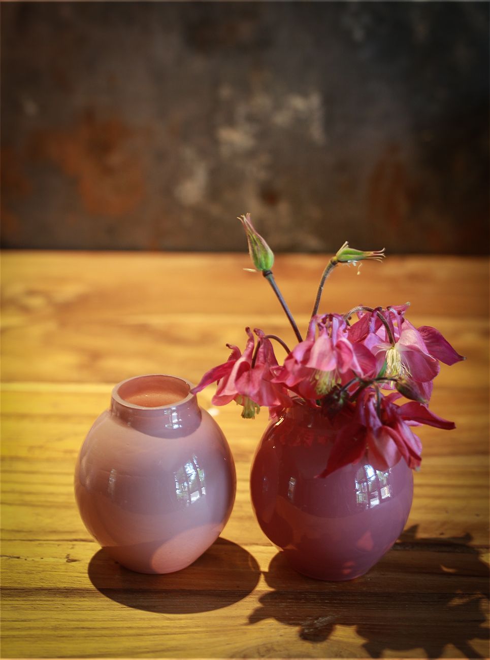 Glasvase Rosa