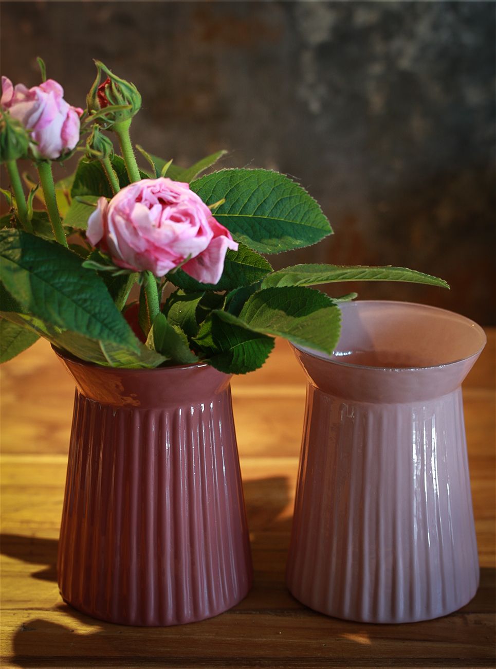 Glasvase Rosa