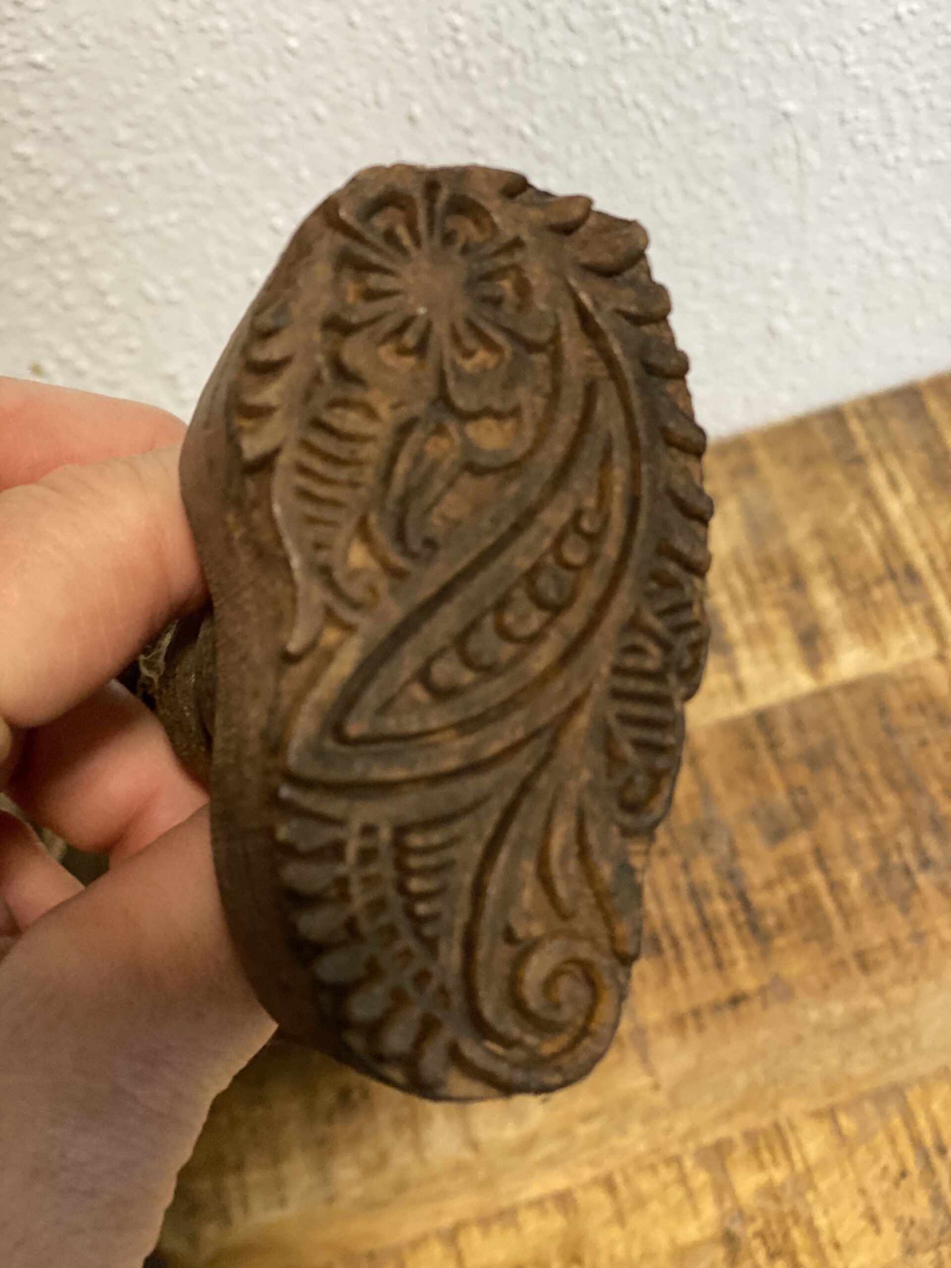 Træ-stempel til ler eller tryksværte