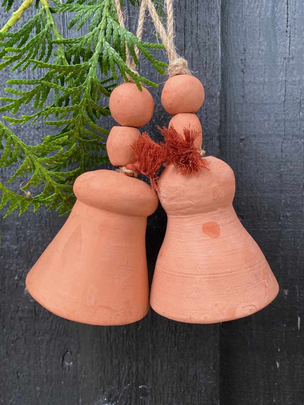 Klokker i terracotta - sæt med 2 stk