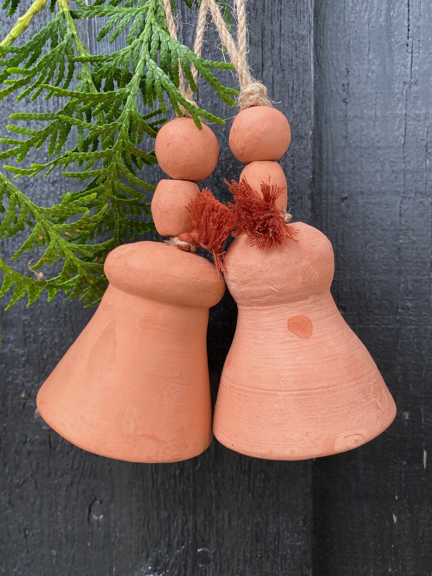 Klokker i terracotta - sæt med 2 stk