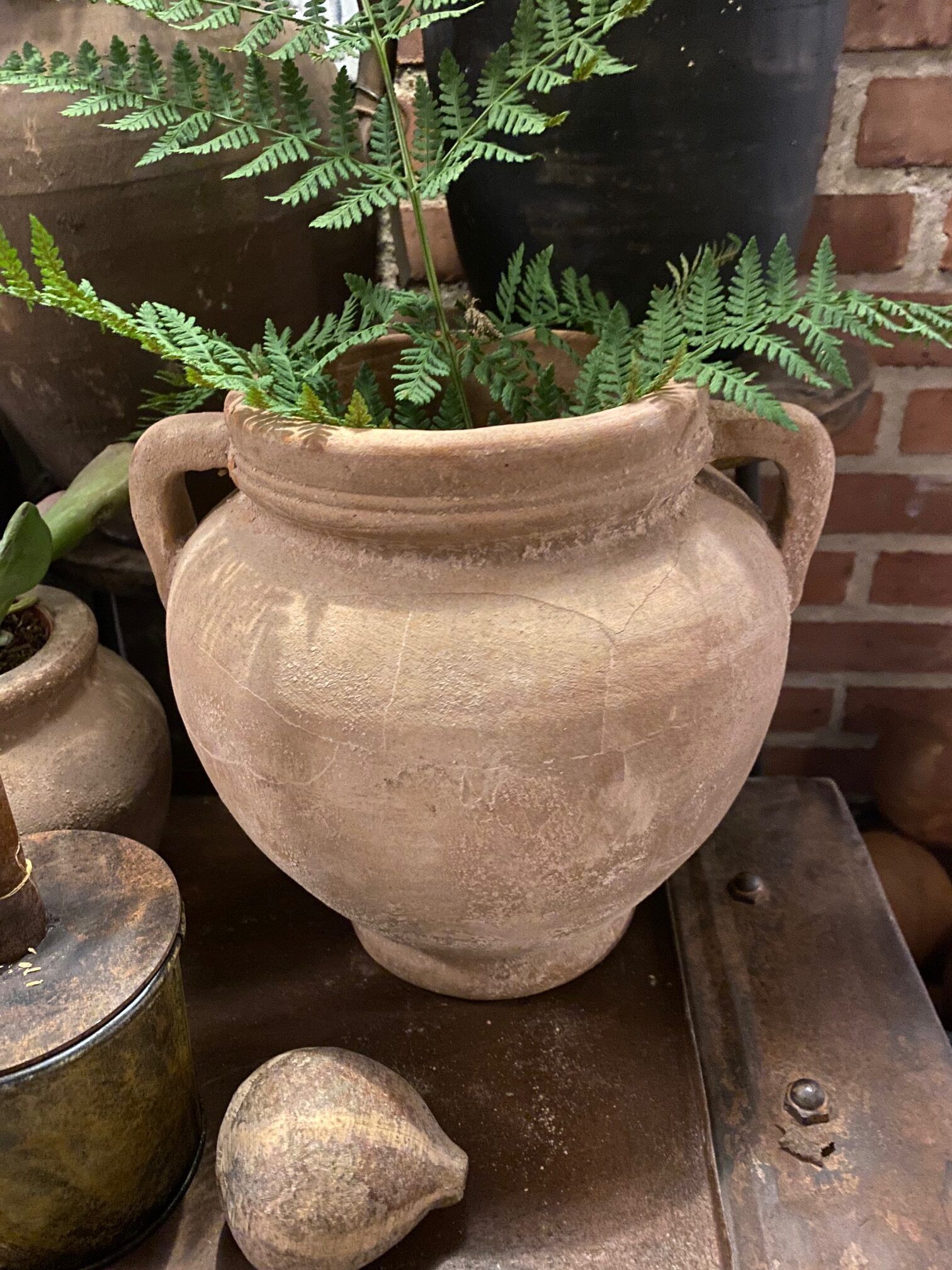 Krukke med ører - antique terracotta - sendes ikke