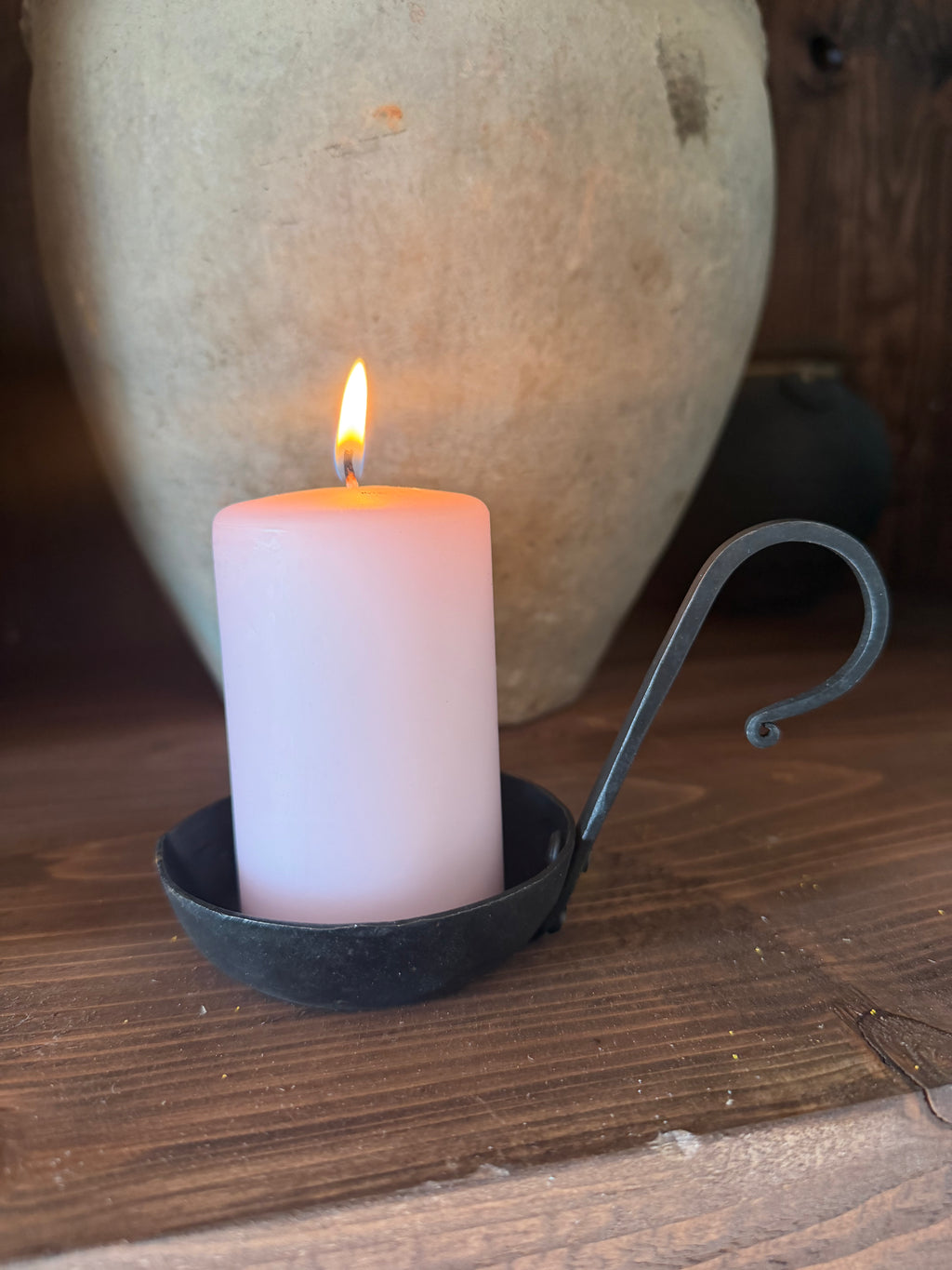 Bloklys – støvet rosa 10 cm