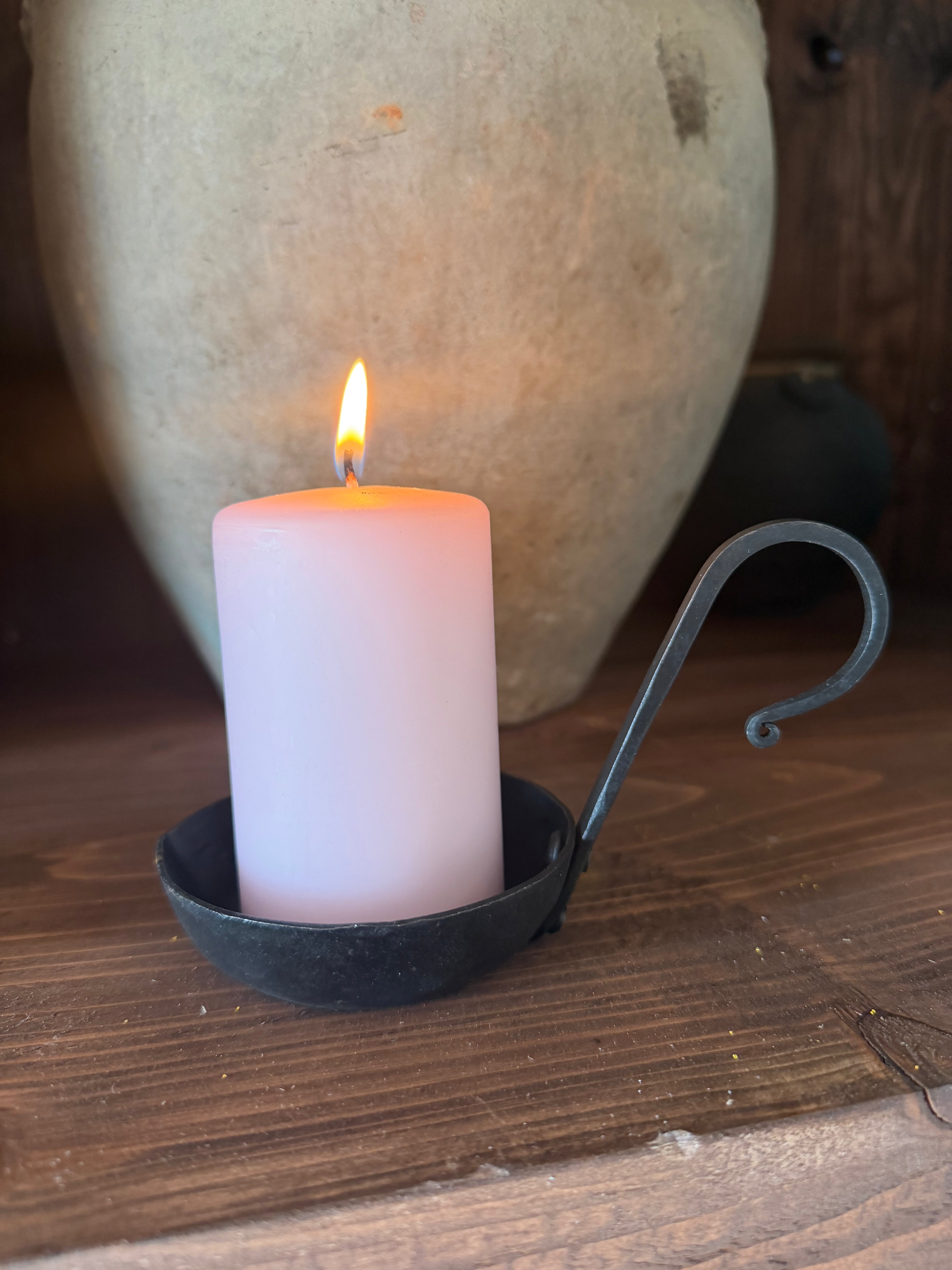 Bloklys – støvet rosa 10 cm