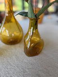 Mundblæst vase i ravfarvet genbrugsglas