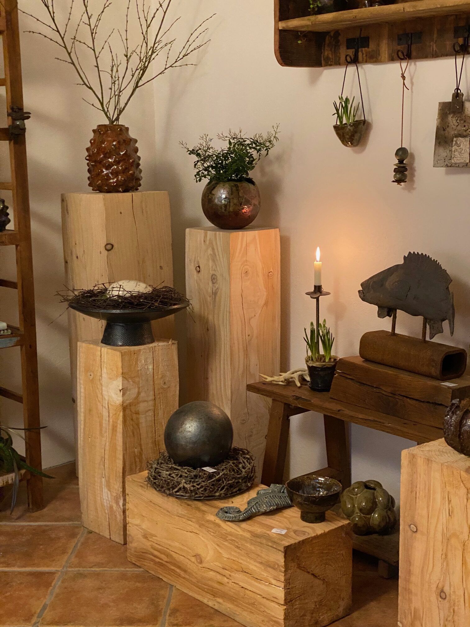 Skulptur-krukke med lameller