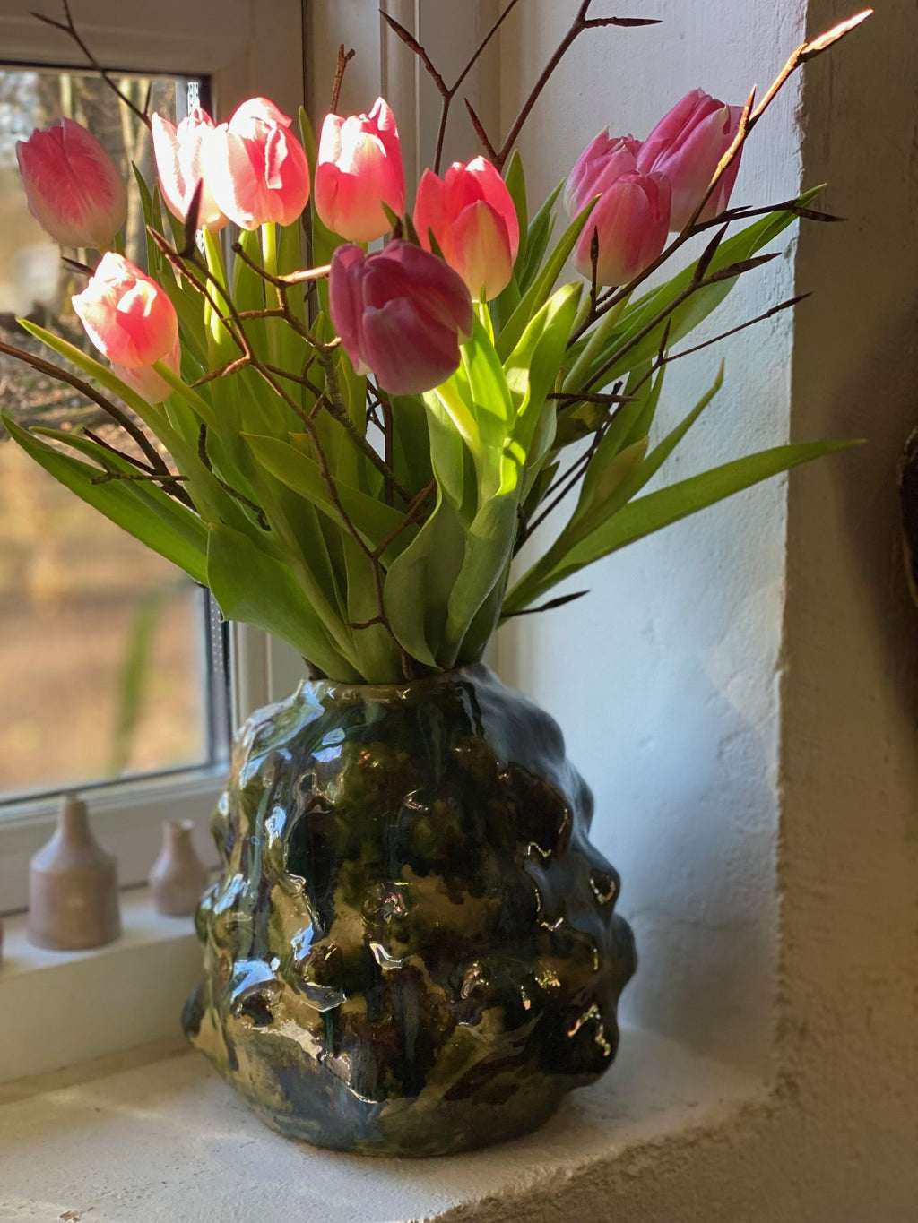Skulptur-vase med knopper