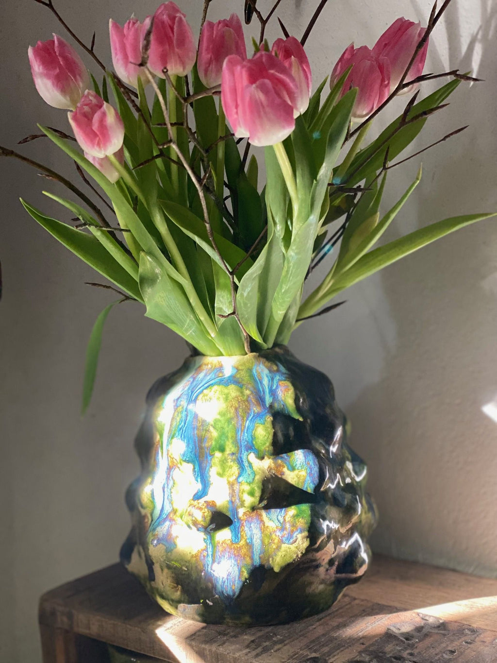 Skulptur-vase med knopper
