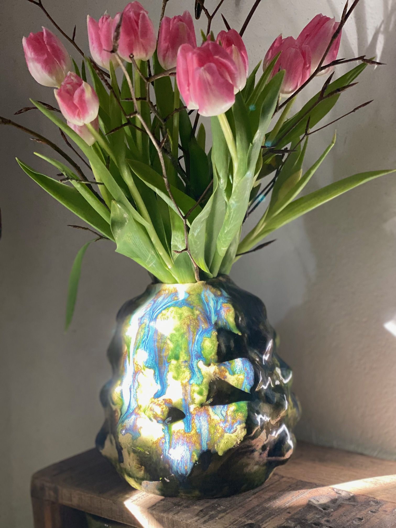 Skulptur-vase med knopper