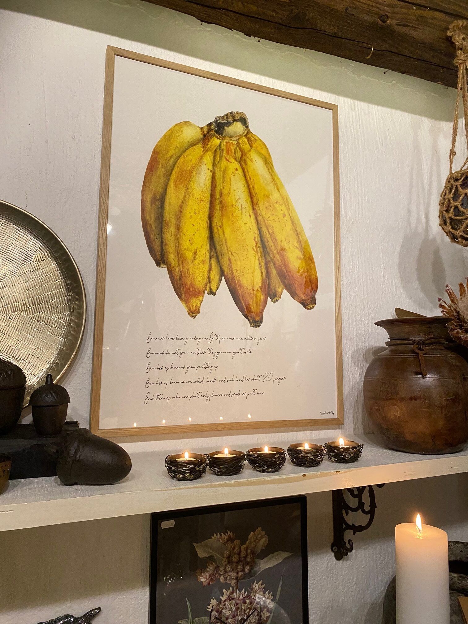 Plakat med bananer ( prisen er uden ramme)