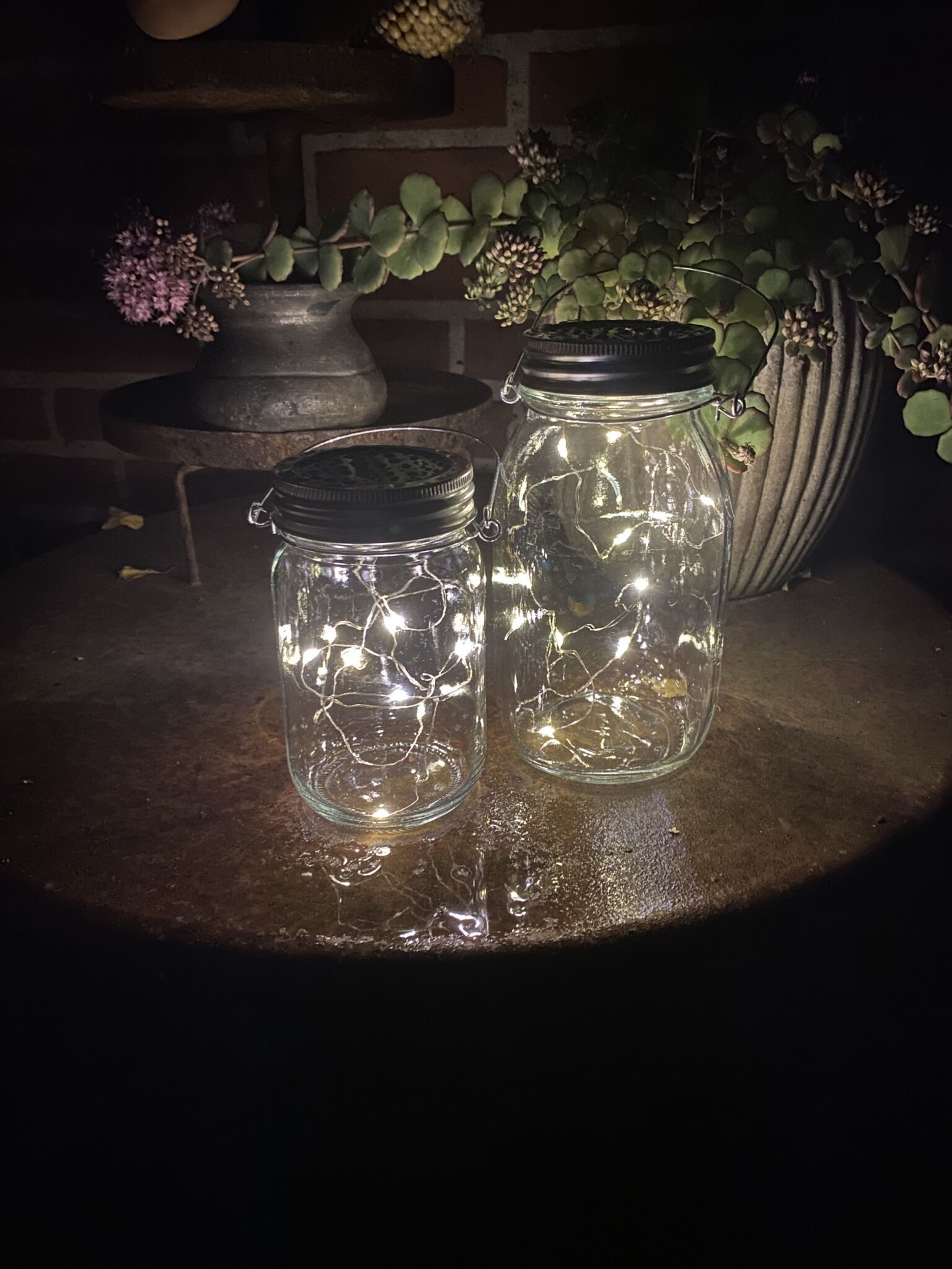 Sylteglas med solcelle LED lys