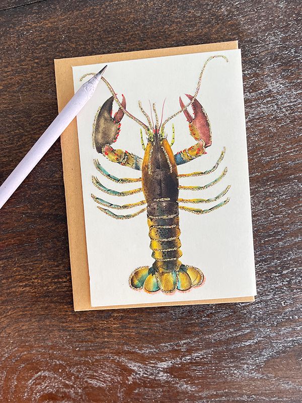 Kort med kuvert Hummer 9 x 13 cm