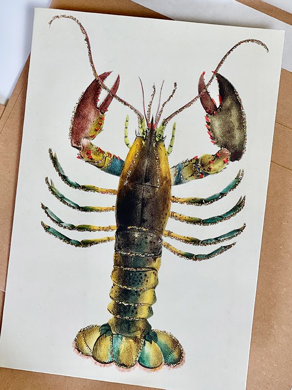 Kort med kuvert Hummer 9 x 13 cm